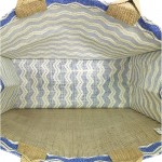 Jute Tote: 12" Chevron Print w/ Cotton Webbed Tube Handles - BG-JTG102