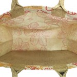 Jute Tote: 12" Floral Print w/ Cotton Webbed Tube Handles - BG-JTG104