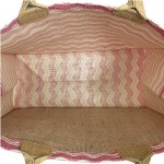 Jute Tote: 10" Chevron Print w/ Cotton Webbed Tube Handles - BG-JTG201