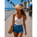 Visor - Raffia Straw Clip-On - Natural Color - HT-8017NT