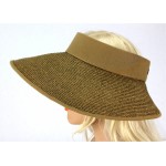 The Lady's Packable Straw Sun Visor - Adjustable - 3.5 Inches - Brown - HT-ST159BN