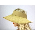 The Lady's Packable Straw Sun Visor - Adjustable - 3.5 Inches - Natural - HT-ST159NT