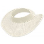 The Lady's Packable Straw Sun Visor - Adjustable - 3.5 Inches - White - HT-ST159WT