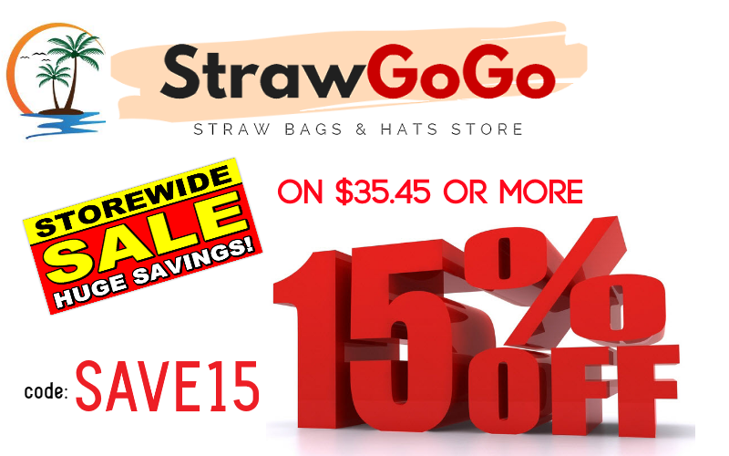 15% off Storewide sale ($35.45 or more) @StrawGoGo.com 